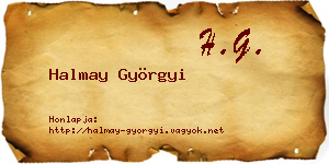 Halmay Györgyi névjegykártya